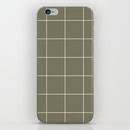 Green and White Square Grid Pattern 2 Pairs Jolie 2022 Color of the Year Sage iPhone Skin