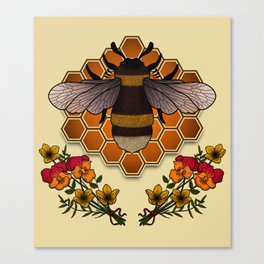 The Bumble Bee & his Honeycomb Canvas Print