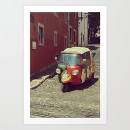Tuk tuk Lisbon Art Print | Tuktuk, Portugal, Photo, Europe, Cobblestone, Travel, Digital, Old, Color, Car 