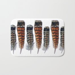 Grouse Feathers Bath Mat | Nature, Animal, Painting, Illustration 