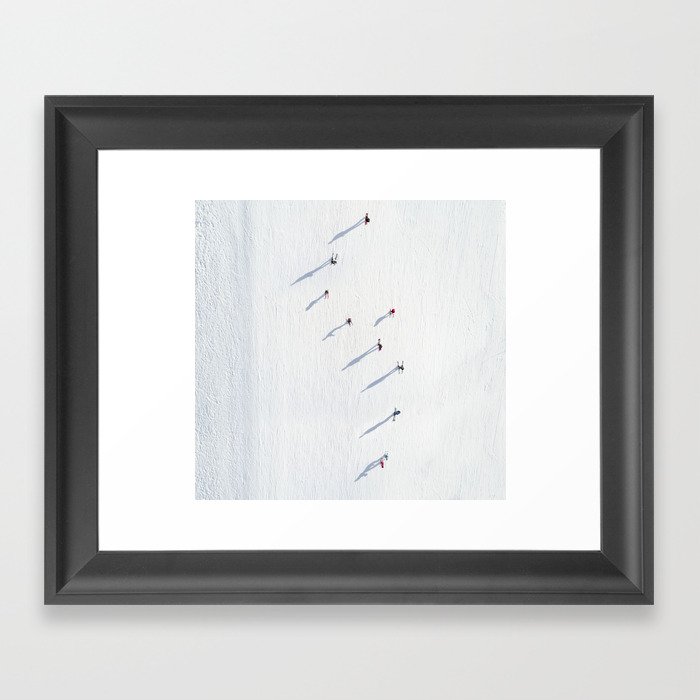 skiers Framed Art Print