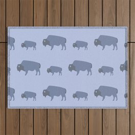 Bison And Baby (Tide) Outdoor Rug