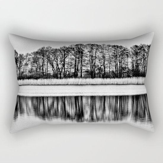 White Symphony of Winter Lake Rectangular Pillow