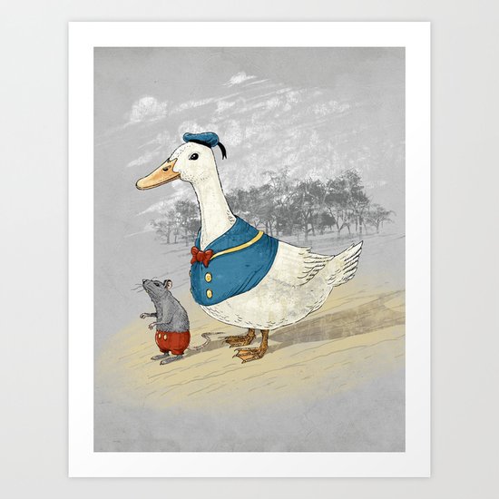 Donald and Mickey Art Print