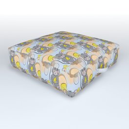 Cartoon Mouse with Cheese Outdoor Floor Cushion