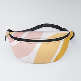 Abstract Shapes 37 in Mustard Yellow and Pale Pink Fanny Pack