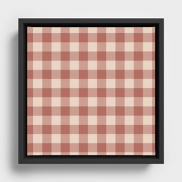 Rosewood Pink Buffalo Plaid Pattern Framed Canvas