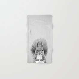 Squirrel 2 - Black & White Hand & Bath Towel