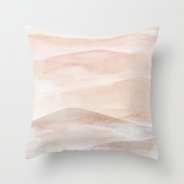 Neutral & Earthy watercolor abstract background Throw Pillow