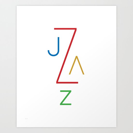 Jazz on White Art Print