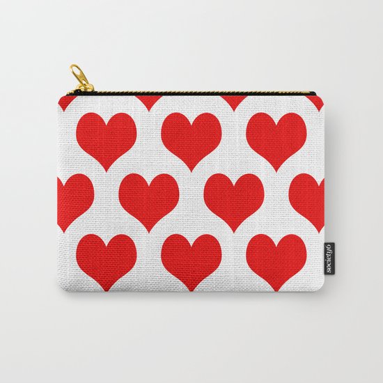 Holidaze Love Hearts Red Carry-All Pouch
