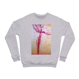 Natural ink flow in water. Red Alcohol ink fluid abstract texture fluid art with gold glitter and liquid Crewneck Sweatshirt