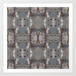 Gray Linen Taupe With Gold And Brown Art Print