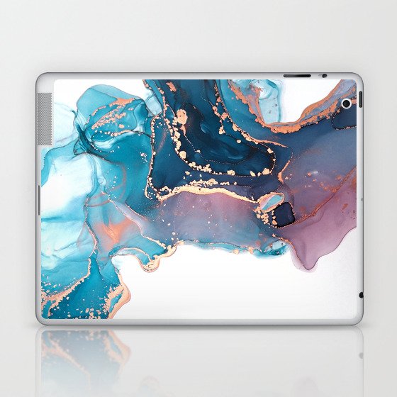 Turquoise + Magenta Fusion Smoke Abstract Swirl Laptop & iPad Skin