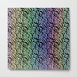 Pastel Rainbow Zebra Stripes (Black Background) Metal Print | Stripe, Eds, Pretty, Zebra, Zebrastripes, Graphicdesign, Syndrome, Stripes, Pastel, Digital 
