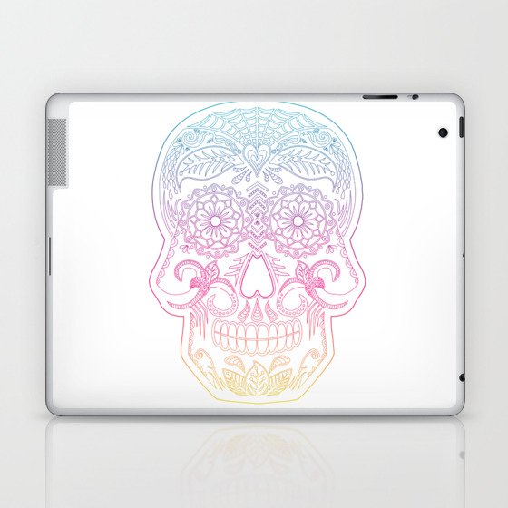 Color Me Day of the Dead Skull - Rainbow Laptop & iPad Skin