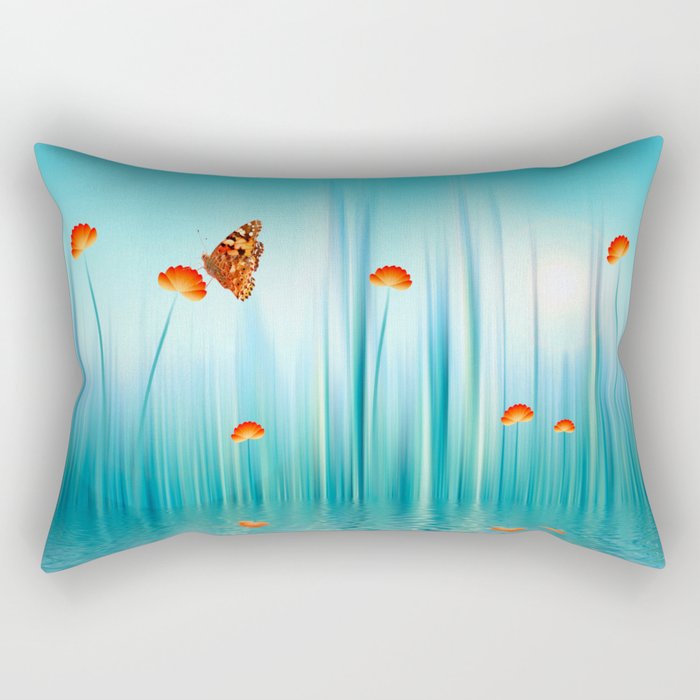 Spring Blue Rectangular Pillow