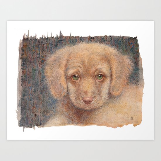 Retriever puppy Art Print