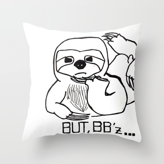 Sloth bbz Throw Pillow