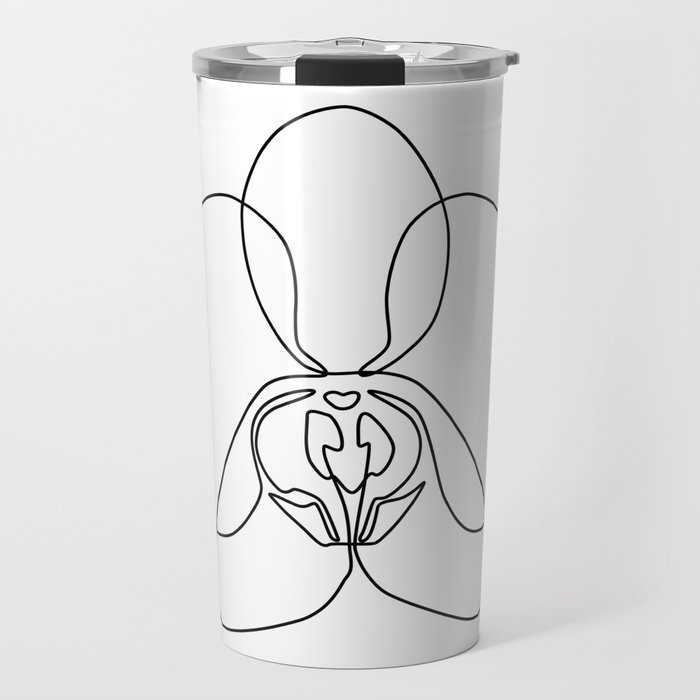 One-Line Orchid Travel Mug