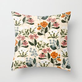 Wild Flowers ~ vol2.  vintage inspired botanical Throw Pillow