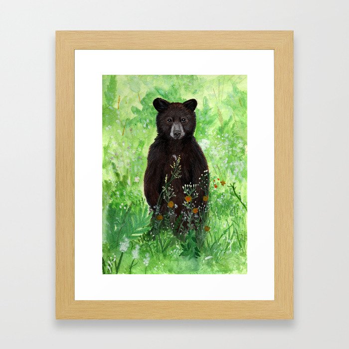 Cinnamon Black Bear Cub Framed Art Print