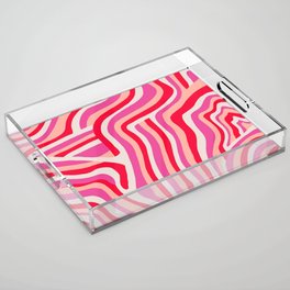pink zebra stripes Acrylic Tray