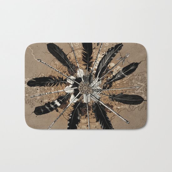 native vintage mandala Bath Mat