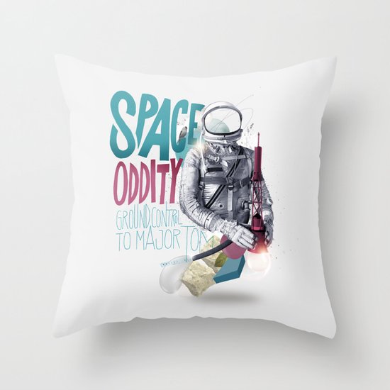 SPACE ODDITY Throw Pillow