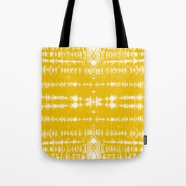 Yellow and white shibori arashi tie dye Tote Bag