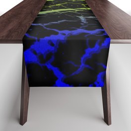 Cracked Space Lava - Blue/Lime Table Runner