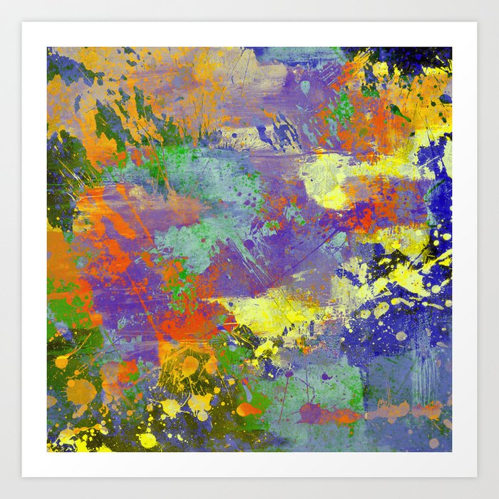 Signs Of Life Vibrant Random Paint Splatter Multi Coloured
