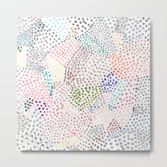 Mermaid Rainbow Dots Colorful Abstract Gems Metal Print