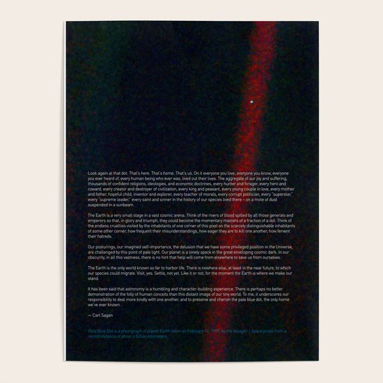 Pale Blue Dot Voyager 1 Carl Sagan Quote Poster By Alexair Society6 By the dead writers circle. pale blue dot voyager 1 carl sagan quote poster by alexair