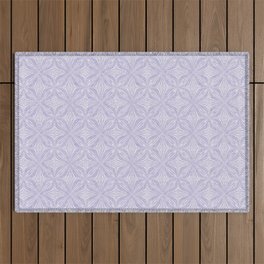 Nappy Faux Velvet Petal Pattern in Pale Lilac Outdoor Rug