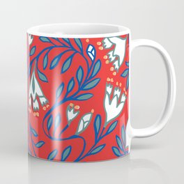 medieval skandinavian christmas red pattern for home decor Coffee Mug