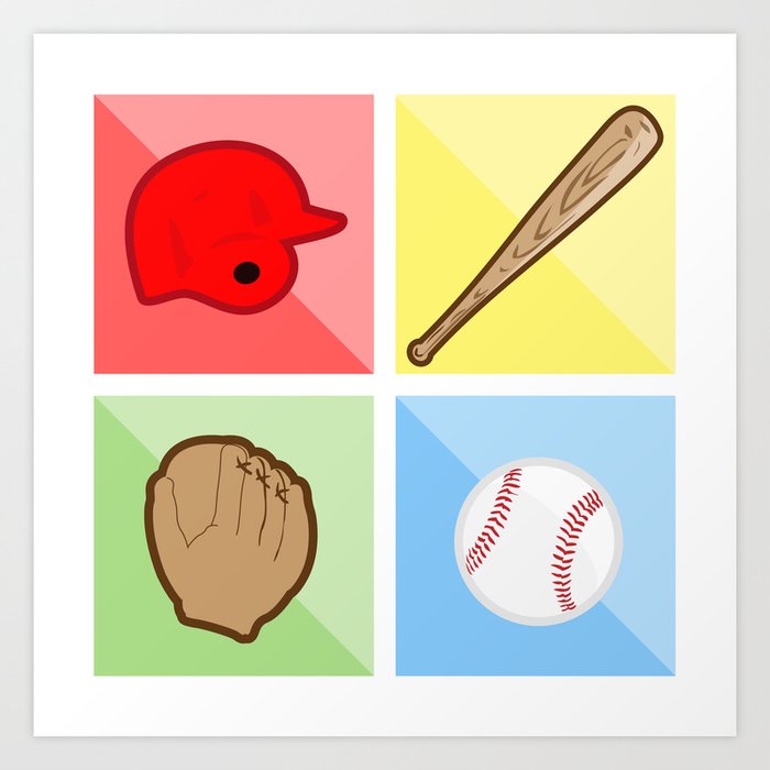Iconic Baseball Collage Art Print