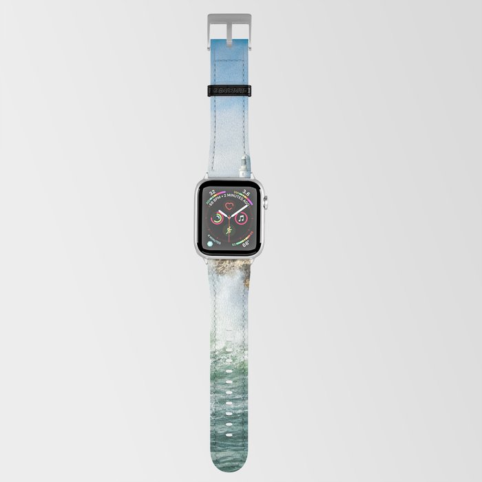 Great Britain Photography - Portland Bill Lighthouse By The Big Ocean Waves Apple Watch Band