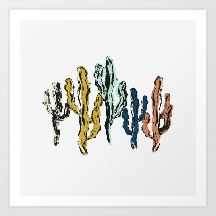 Colorful Cactus - Desert Oasis Art Print