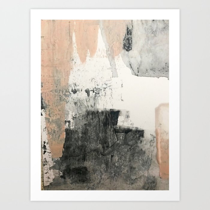 Peace and Quiet [1]: a pretty, minimal abstract piece in gray and peach by Alyssa Hamilton Art Art Print