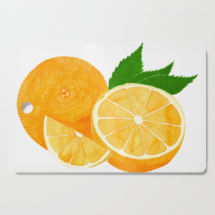 Delicious Watercolor Oranges Cutting Board