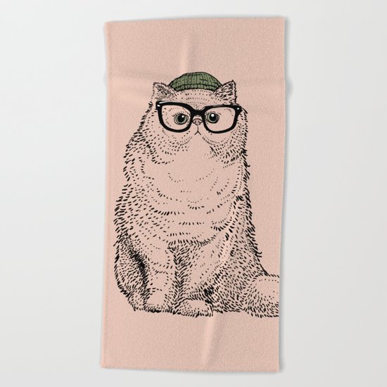 Hipster Persian Cat Beach Towel