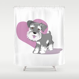 Miniature Schnauzer Puppy Dog Adorable Baby Love Shower Curtain