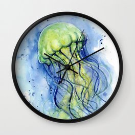 Jellyfish Watercolor Beautiful Sea Creatures Wall Clock