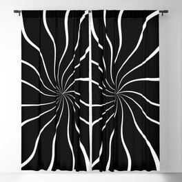 Wavy Rays (black/white) Blackout Curtain