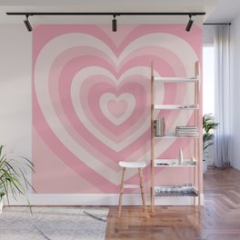 Pink Love Hearts  Wall Mural