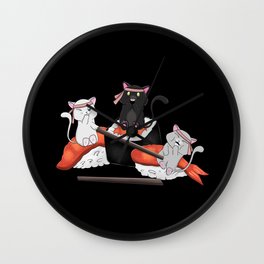 sushi cats Wall Clock