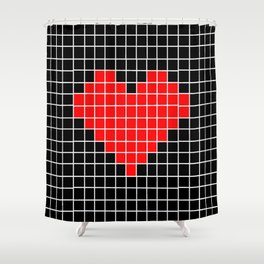 Heart and love 41 version pixel art Shower Curtain