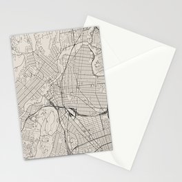 USA, Paterson City Map Stationery Card