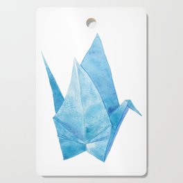 Blue Origami Paper Crane (watercolour) Cutting Board